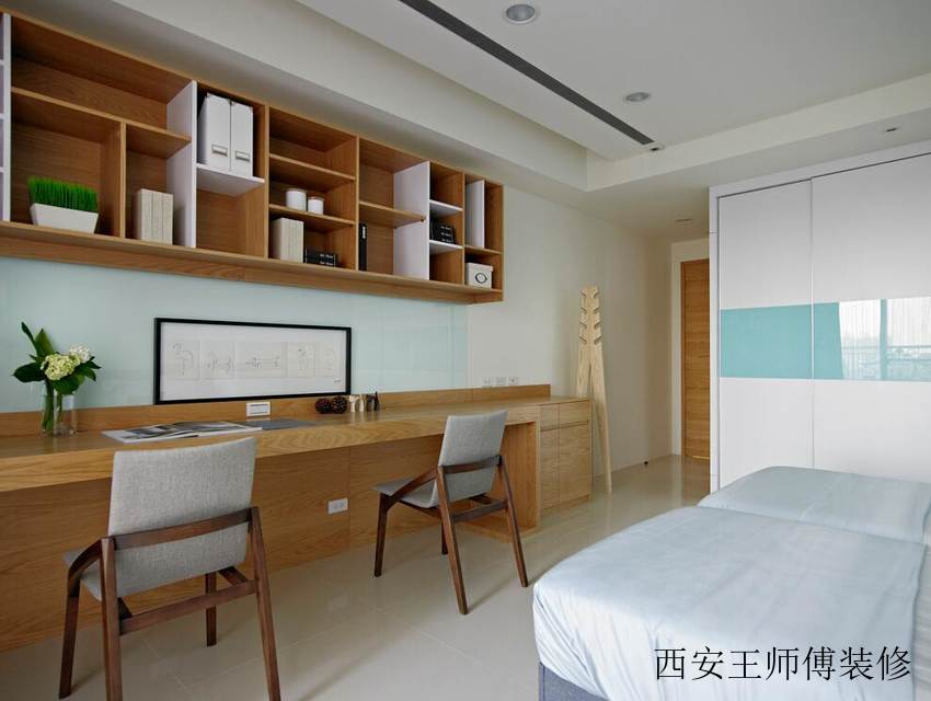 清新现代时尚简约卧室书房设计