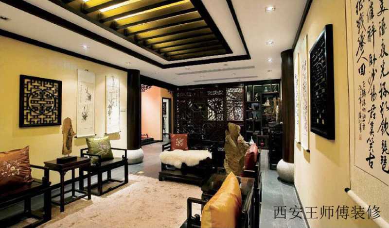 古典中式风格别墅家居黑檀装饰效果图