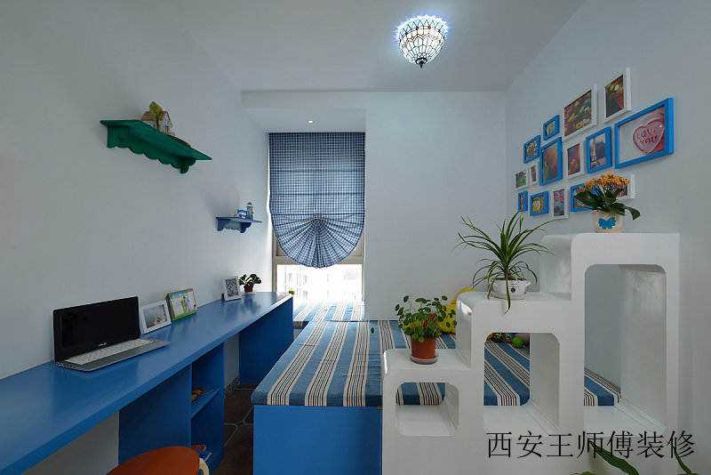蓝白清凉地中海希腊风儿童房设计装修借鉴图