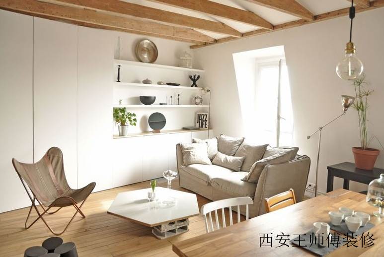 简约工业风单身公寓室内收纳背景墙设计图