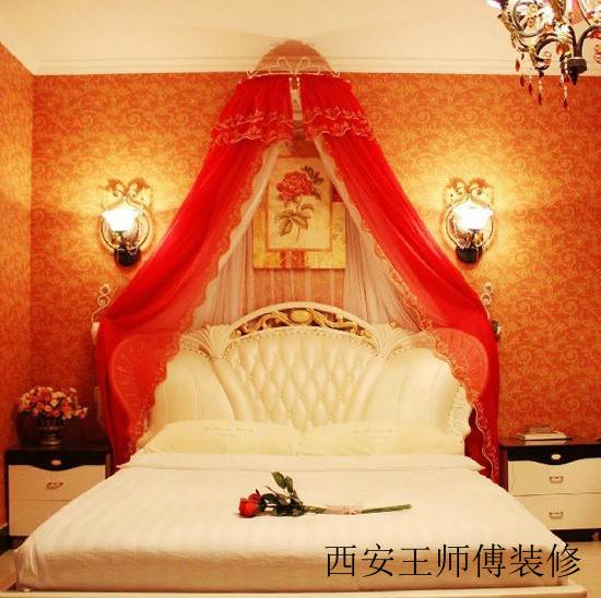 简欧婚房帷幔装饰效果图