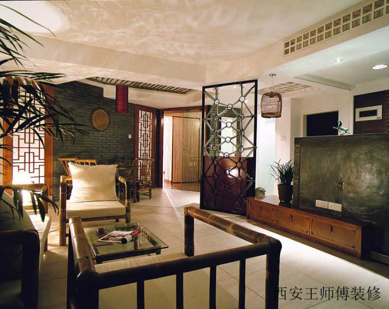竹林生态中式小户型装潢案例图