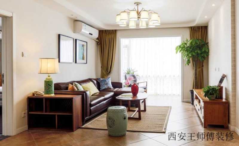 简约中式风格客厅软装装饰图