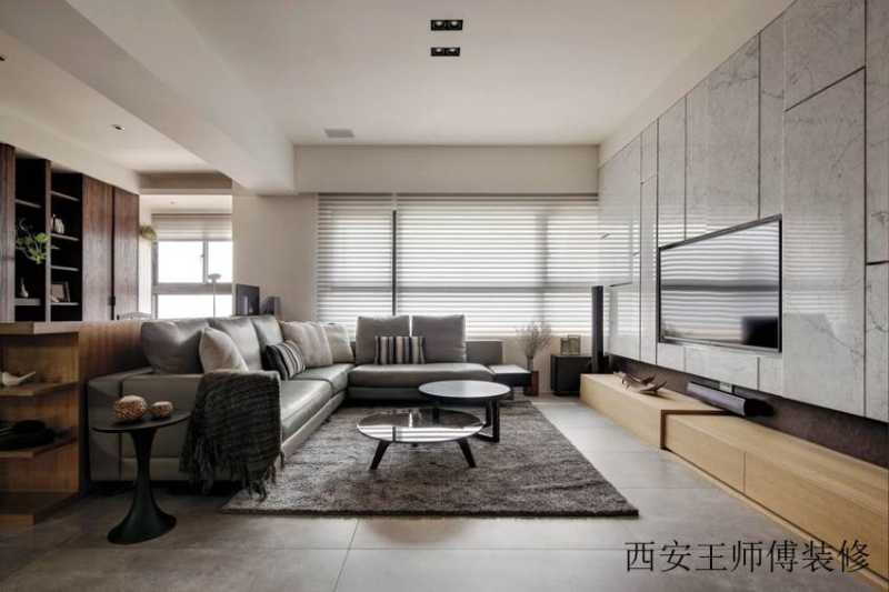 宜家客厅大理石电视墙效果图