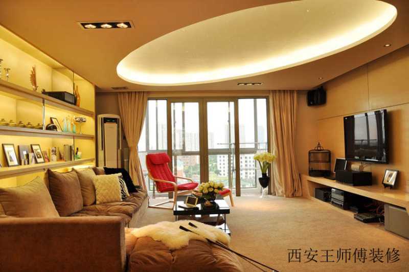 时尚简约客厅吊顶效果图