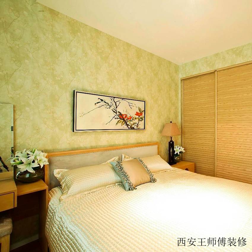 简中式风格卧室花鸟画装饰