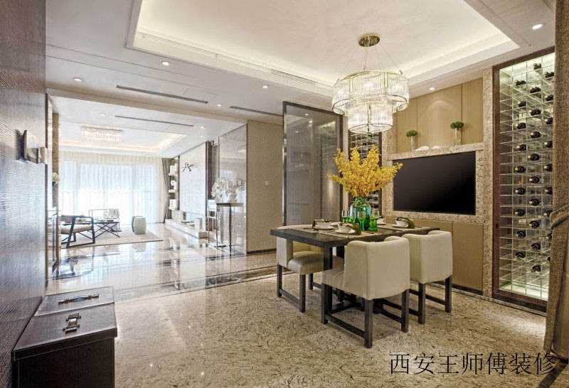 时尚大气现代家居餐厅玻璃酒柜设计装修欣赏图