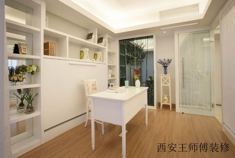 简洁田园风公寓室内书房设计装潢效果图
