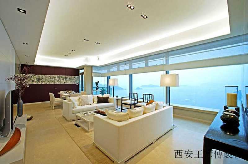 宽阔视野海景豪宅简约三居装修案例效果图