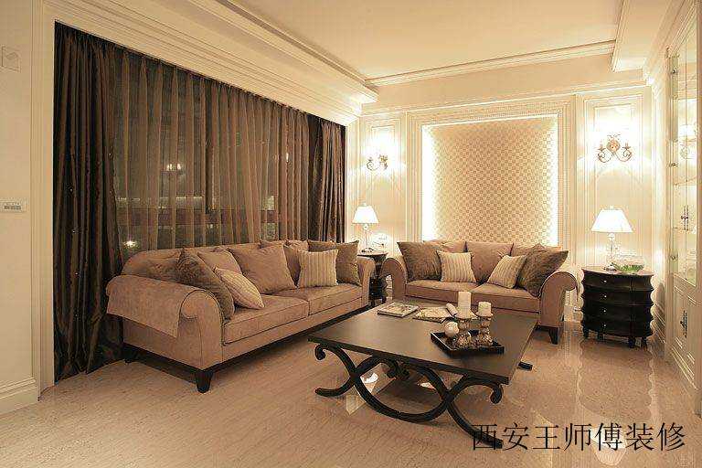时尚现代设计客厅灯光效果图