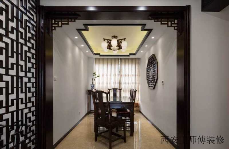 含蓄典雅简中式风格餐厅设计效果图