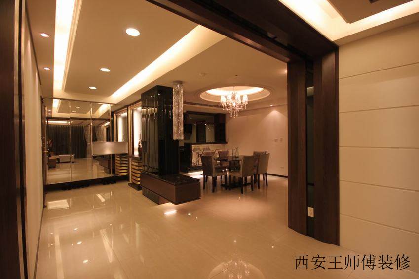 现代家居过道 镜面背景墙效果图