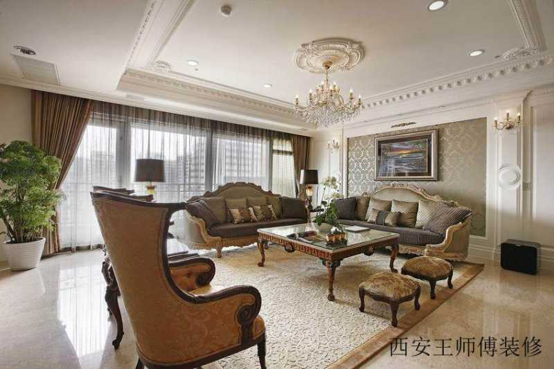 欧式风格别墅客厅家具装饰图