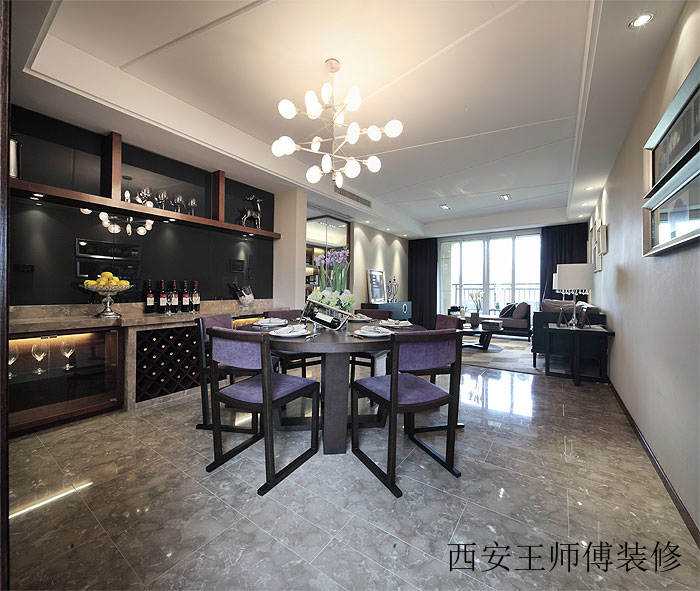 风韵优雅现代时尚餐厅酒柜设计