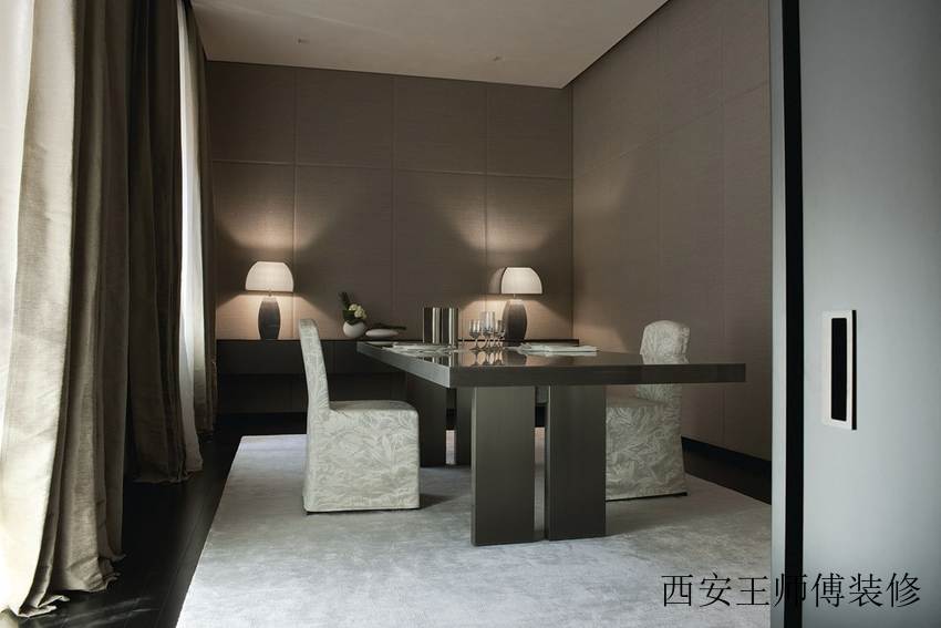咖色系现代家居餐厅案例图