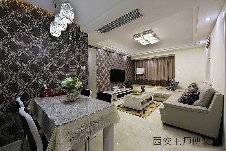波普现代装修风格家居室内吊顶隔断装潢图
