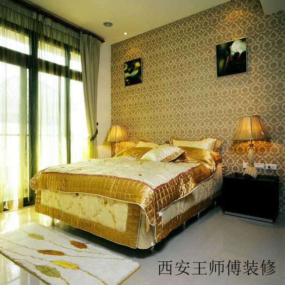 中式混搭卧室家纺装饰图