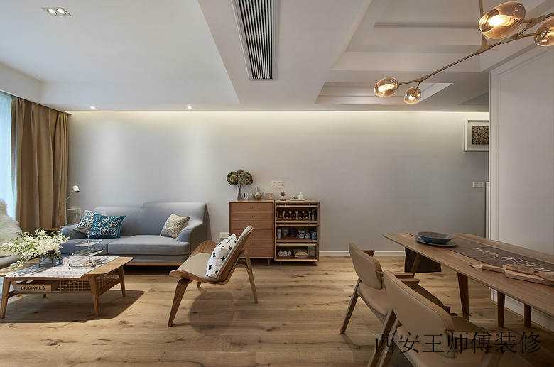 简洁清新木质北欧风格三居设计效果图