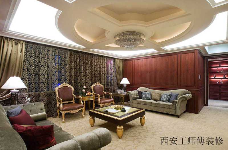 华丽大气简欧客厅吊顶效果图