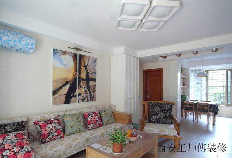 清新简约唯美家居客厅吊顶隔断设计图