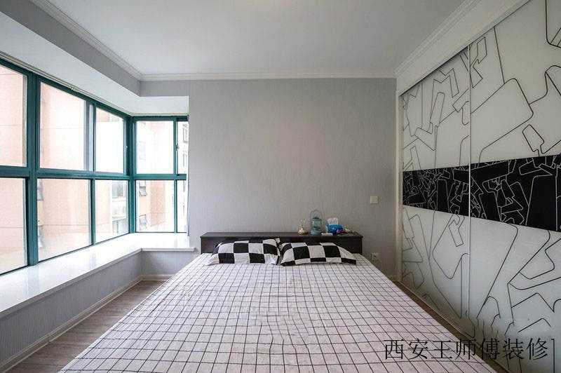 时尚简约卧室转角飘窗效果图