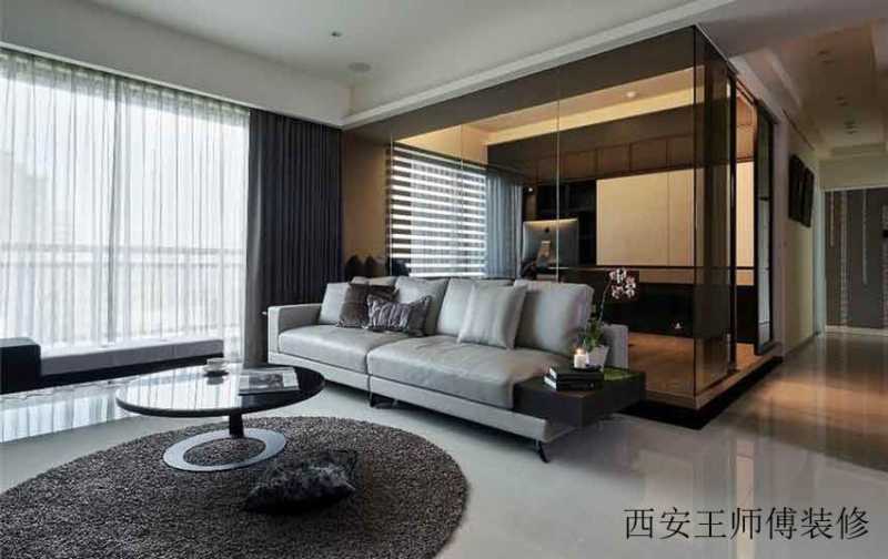 时尚后现代风 家居玻璃隔断装饰图