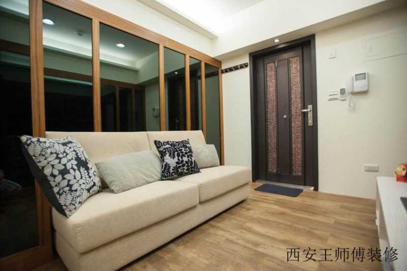 实木家装现代客厅二人沙发摆放图