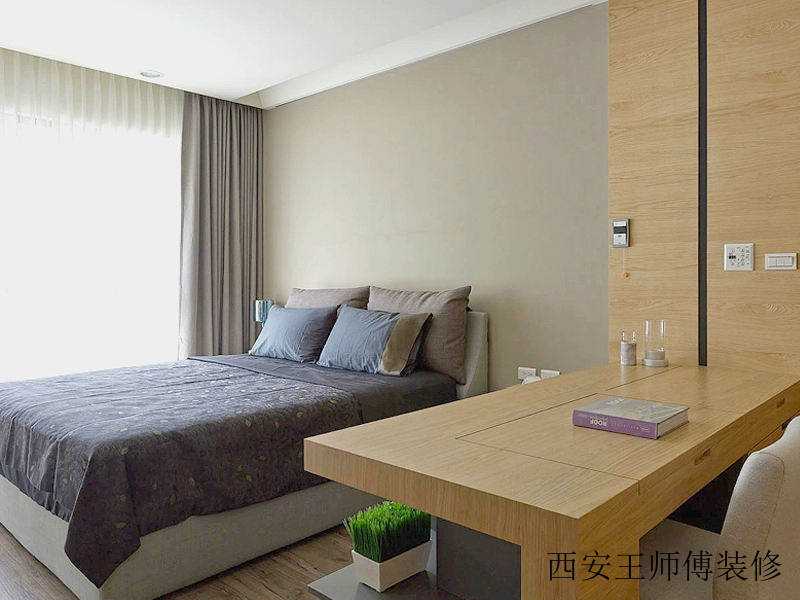 素色现代简约卧室效果图