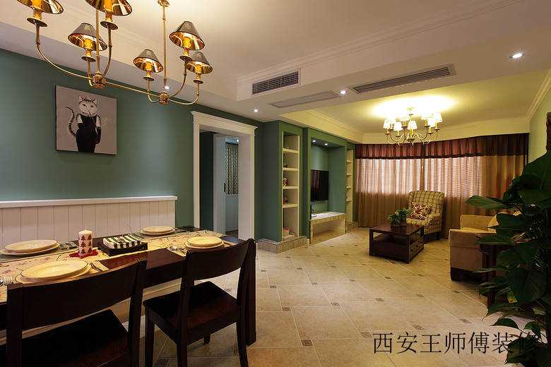清新舒适复古美式三居设计欣赏图