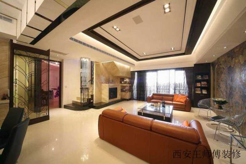 时尚大气现代客厅吊顶效果图