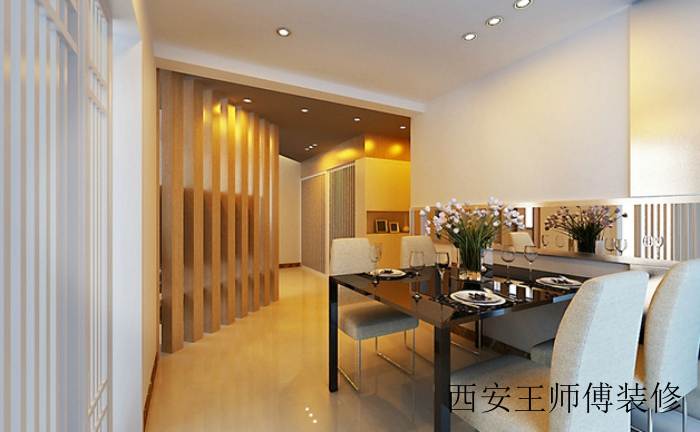 日式风格原木隔断装饰图