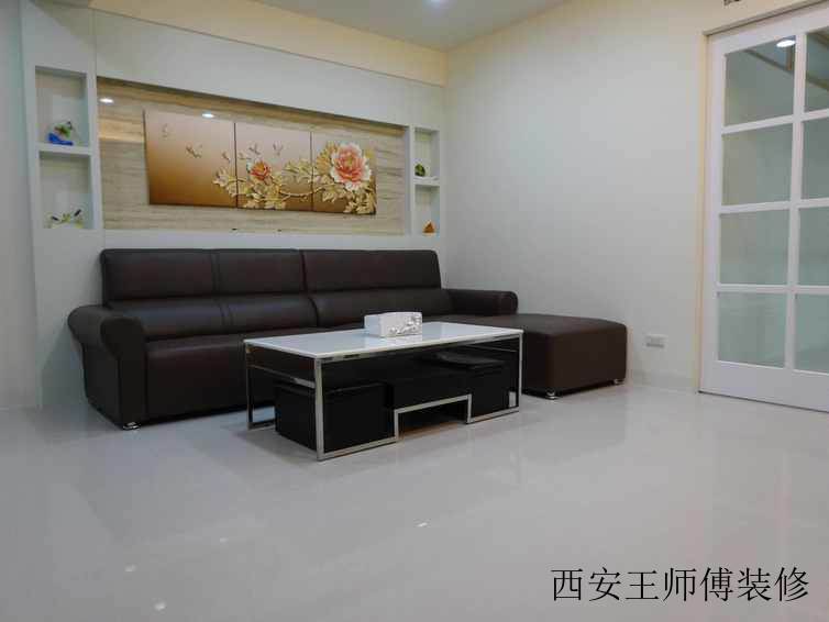 简约现代客厅三联拼画设计