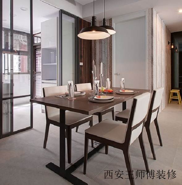 简约宜家风餐厅木质餐桌椅效果图
