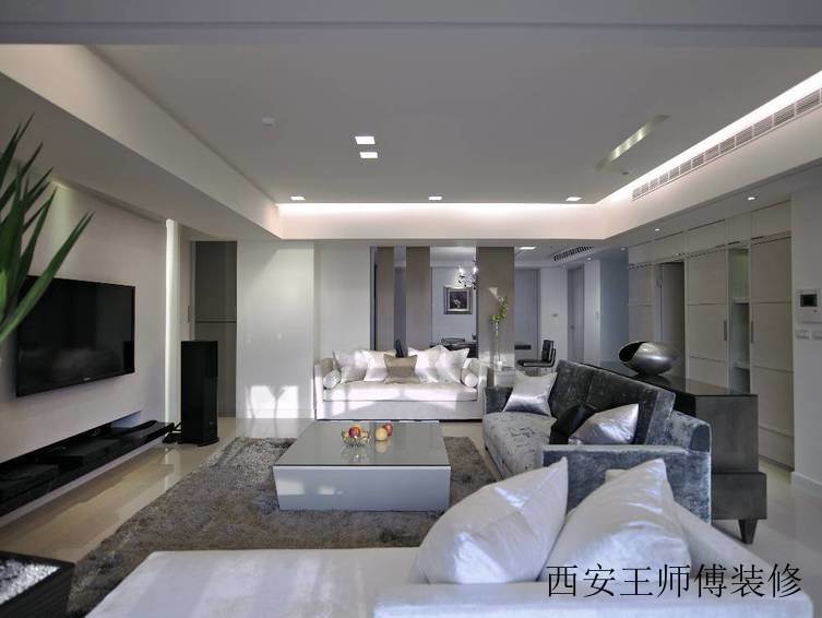 时尚现代公寓客厅吊顶设计