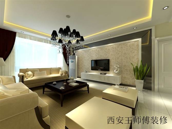 现代简约客厅吊灯装饰欣赏