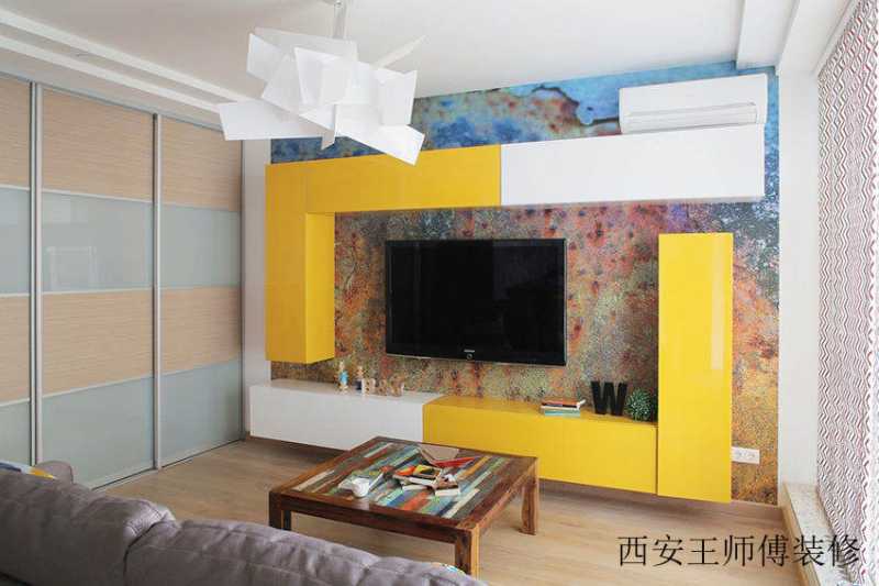 家居客厅优雅多彩现代电视背景墙装饰效果图