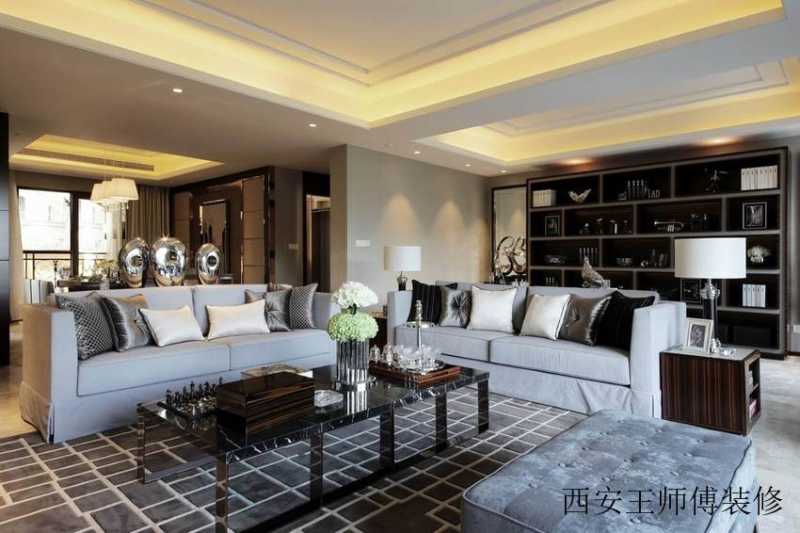 沉稳豪华现代客厅局部装饰图