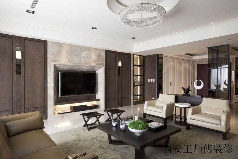 现代装修设计风格客厅电视背景墙装饰欣赏图