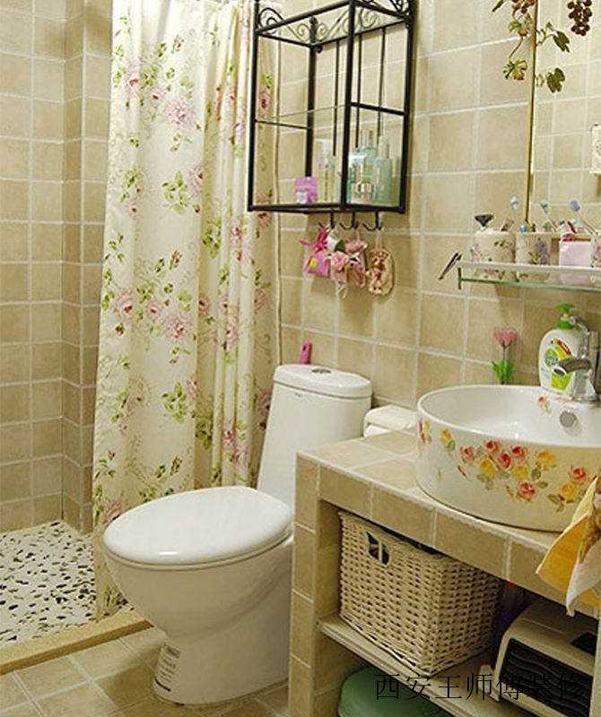 碎花小清新田园卫生间局部装修图