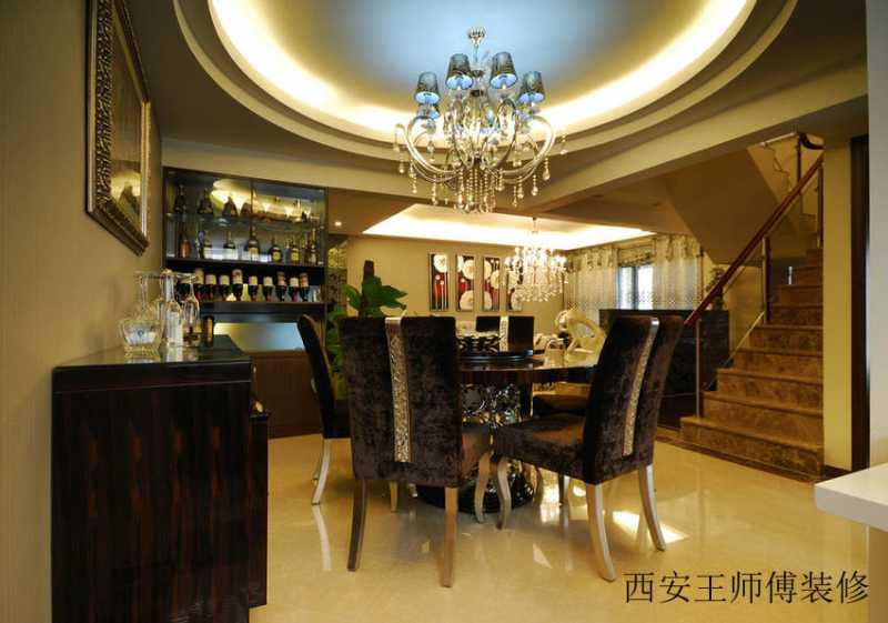 大气新古典主义风格餐厅酒柜设计