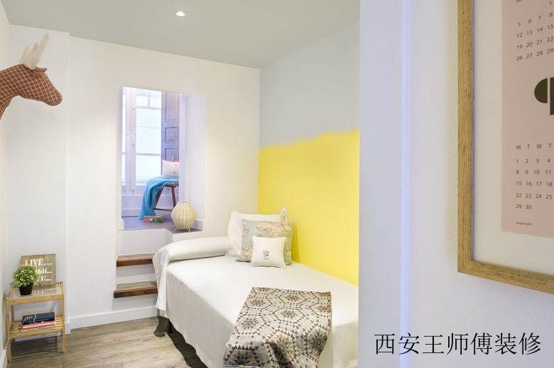 纯净简洁北欧次卧隔断装修设计图