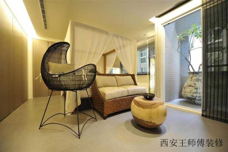 简中式卧室阳台隔断设计