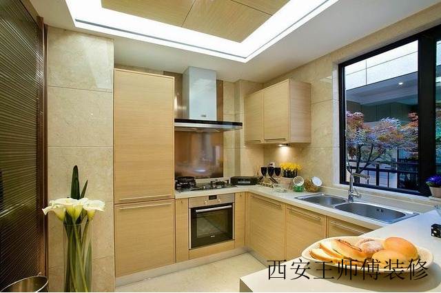 清新原木现代风格厨房设计效果图