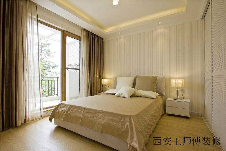 纯色清新舒适现代卧室效果图