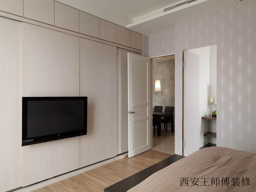 现代简约卧室隐形门隔断设计