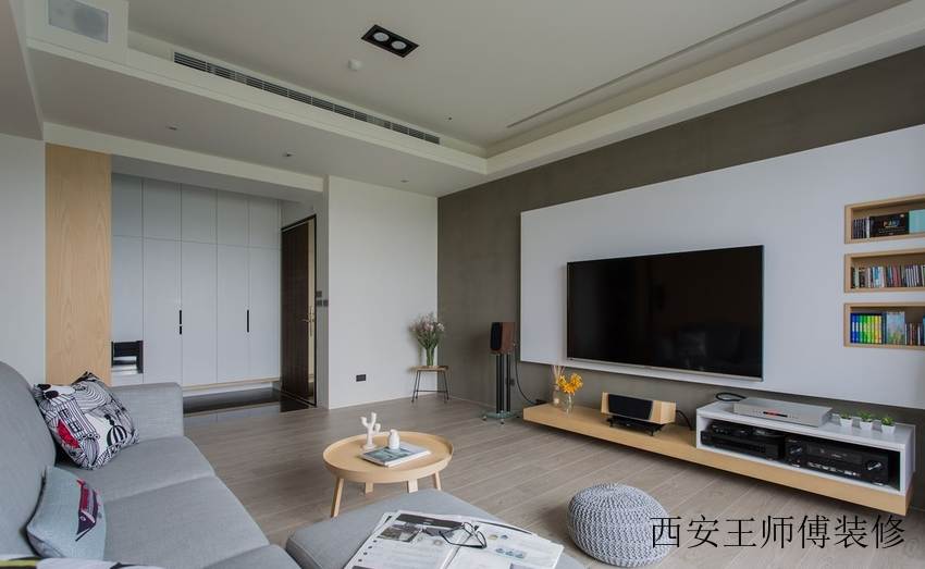 简洁时尚北欧客厅电视背景墙装修图