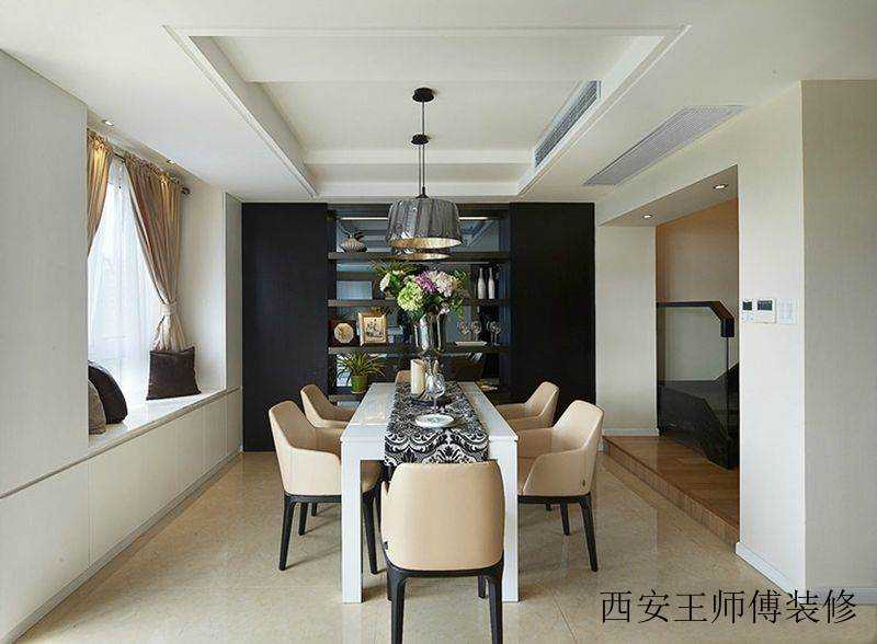 现代时尚风客厅背景墙隔断效果图