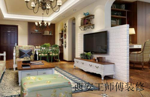 带隔断的电视背景墙效果图 2017别具一格的电视墙隔断设计