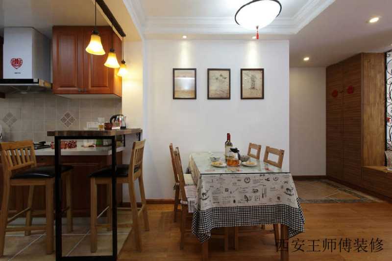 简朴田园风格餐厅相片墙装饰效果图