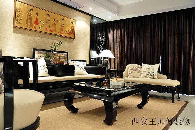 明清古典中式风格家居客厅装饰画装饰效果图